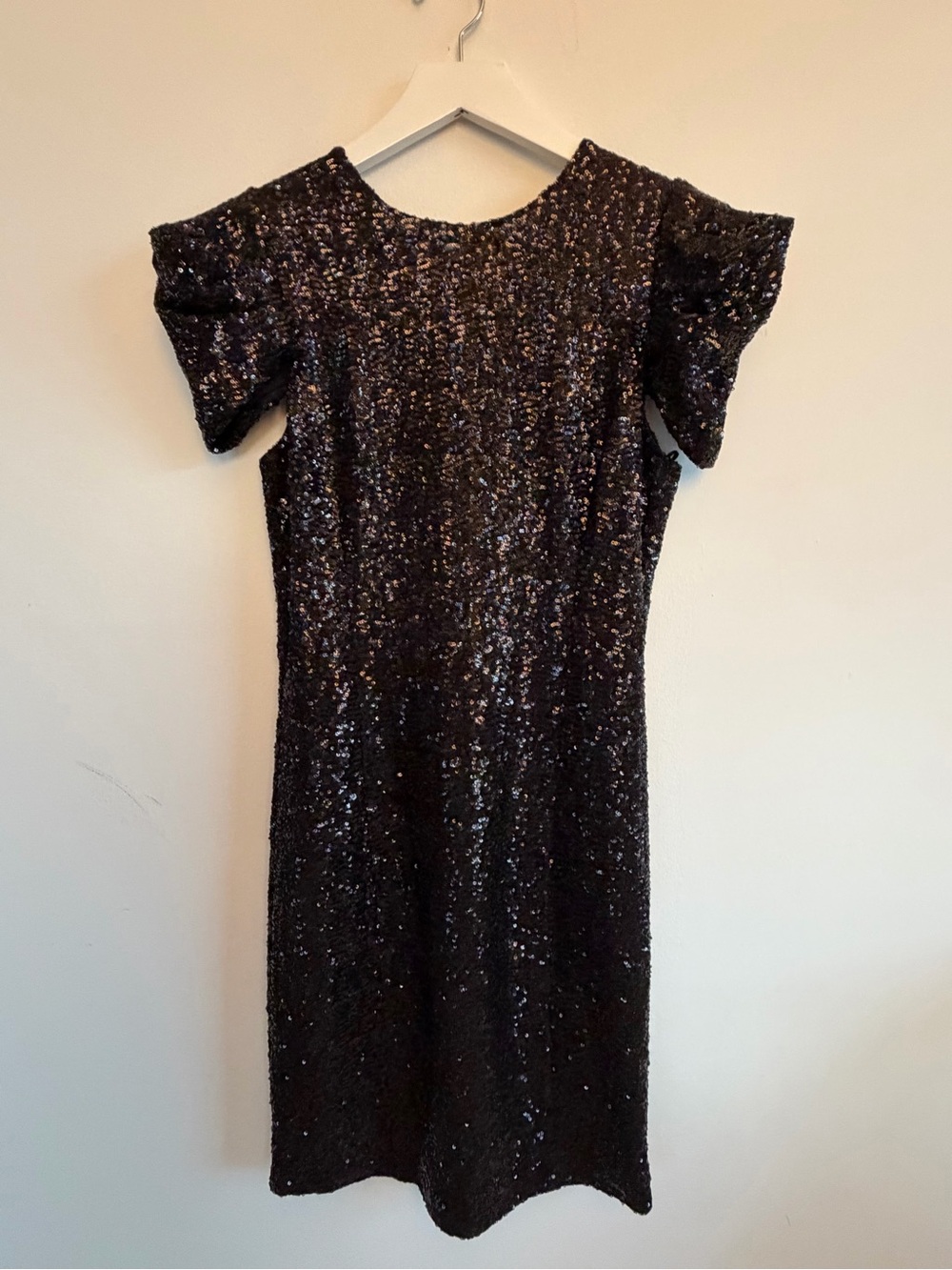 Michael Kors Black Sequin Midi Sheath Dress